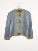 Cardigan azzurro in lana donna - S