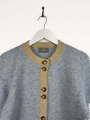 Cardigan azzurro in lana donna - S