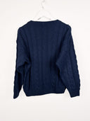 Cardigan blu in lana 90s - S