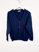 Cardigan blu in lana 90s - S