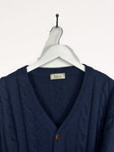 Cardigan blu in lana 90s - S