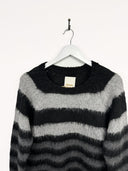 Maglione Diesel nero grigio a righe - M