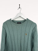 Maglione verde acqua girocollo (25m58) - L