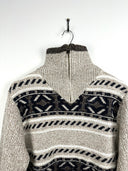 Maglione dolcevita beige blu lana (25m59) - M