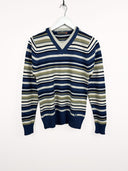 Maglione blu verde a righe 00s (25m62) - S