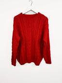 Maglione girocollo rosso handmade (25m67) - L