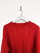 Maglione girocollo rosso handmade (25m67) - L