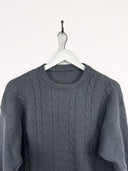 Maglione girocollo grigio in lana (25m85) - M