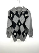 Maglione grigio rombi in lana (25m97) - M