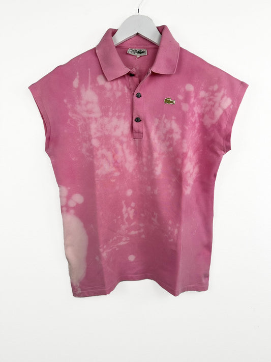 Polo Lacoste rosa tie-dye - M