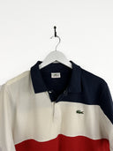 Polo Lacoste bianca rossa (25p82) - XL
