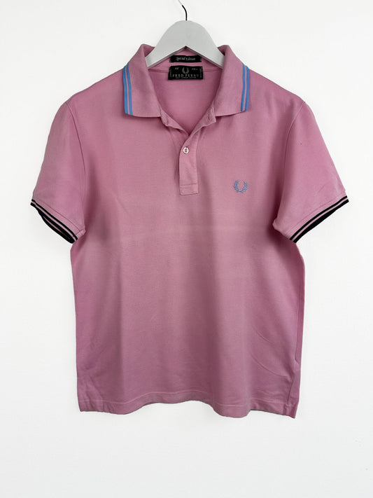 Polo Fred Perry rosa blu (25p88) - M