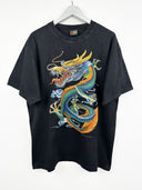 T-shirt nera drago 90s (25t29) - XL