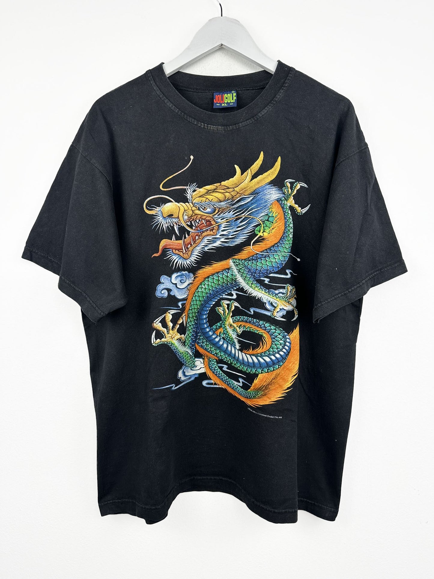 T-shirt nera drago 90s (25t29) - XL