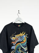 T-shirt nera drago 90s (25t29) - XL