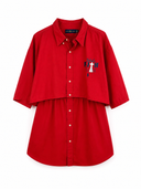 Completo camicia + gonna Ralph Lauren rosso (2602) - TG U - XL