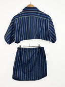 Completo camicia + gonna Lacoste blu a righe (26-125) - TG U