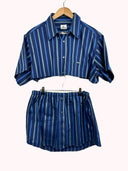 Completo camicia + gonna Lacoste blu a righe (26-125) - TG U