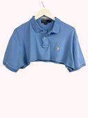Polo top Ralph Lauren cropped azzurra donna (26-133) -S/M