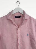 Camicia Ralph Lauren rosa in lino cropped (26-134) - S
