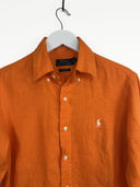 Camicia Ralph Lauren arancione in lino cropped (26-135) -XS
