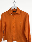 Camicia Ralph Lauren arancione in lino cropped (26-135) -XS