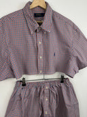 Completo camicia + gonna Ralph Lauren rosso blu (26-155) - TG U