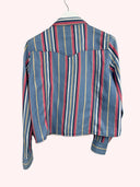 Camicia Wrangler blu a righe stile western cropped (26-170) - S