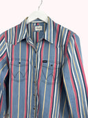 Camicia Wrangler blu a righe stile western cropped (26-170) - S