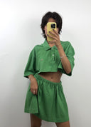 Completo polo + gonna Lacoste verde rework (26-195) TG U