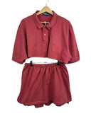 Completo polo + gonna Ralph Lauren rosso rework (26-197) TG u