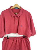Completo polo + gonna Ralph Lauren rosso rework (26-197) TG u