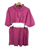 Completo polo + gonna Ralph Lauren rosa rework (26-198) - TG U