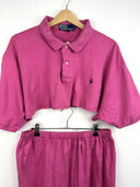 Completo polo + gonna Ralph Lauren rosa rework (26-198) - TG U