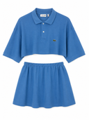 Completo polo + gonna Lacoste azzurro celeste rework (26-208) - TG U