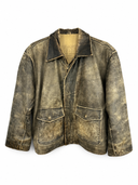 Giacca aviator in pelle invecchiata  marrone 90s (26-212) - L