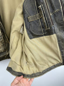 Giacca aviator in pelle invecchiata  marrone 90s (26-212) - L
