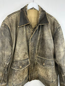 Giacca aviator in pelle invecchiata  marrone 90s (26-212) - L