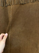 Giacca scamosciata marrone con frange western (26-233) - 40/M