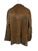 Giacca scamosciata marrone con frange western (26-233) - 40/M