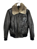 Giacca bomber in pelle Redskins marrone con pelo (26-234) - M