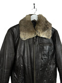 Giacca bomber in pelle Redskins marrone con pelo (26-234) - M