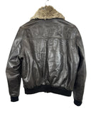 Giacca bomber in pelle Redskins marrone con pelo (26-234) - M