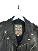 Giacca chiodo in pelle Energie marrone anni 90 (26-235) - S