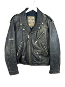 Giacca chiodo in pelle Energie marrone anni 90 (26-235) - S