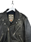 Giacca chiodo in pelle Energie marrone anni 90 (26-235) - S