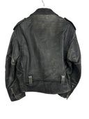Giacca chiodo in pelle Energie marrone anni 90 (26-235) - S