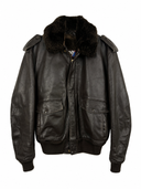 Giacca bomber in pelle Schott marrone con pelo 42 (26-252) - M