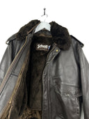 Giacca bomber in pelle Schott marrone con pelo 42 (26-252) - M
