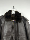 Giacca bomber in pelle Schott marrone con pelo 42 (26-252) - M